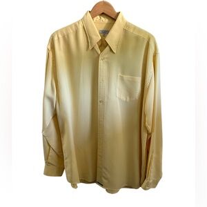 Men’s Vintage Ted Baker London Yellow Long Sleeve Shirt Size 4 Equals Size L